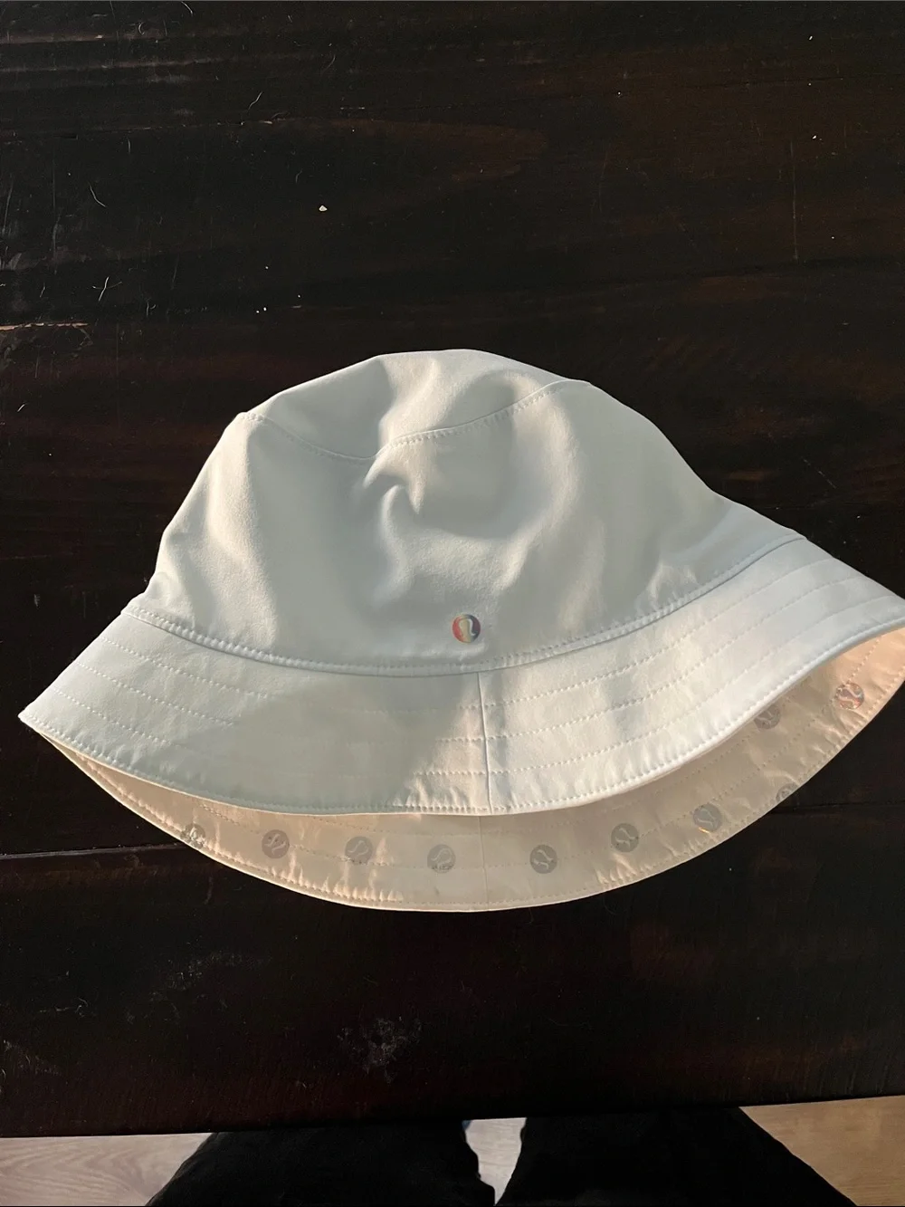 lululemon athletica Kids White Bucket Hat with Subtle Logo Pattern